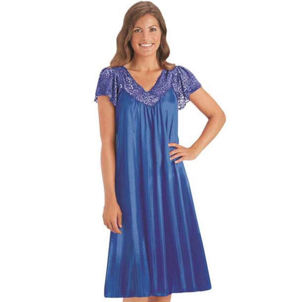 soft, silky, nightdress, v-neck