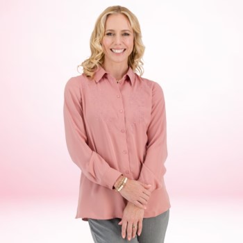 Delicate Embroidered Blouse - Long Sleeve