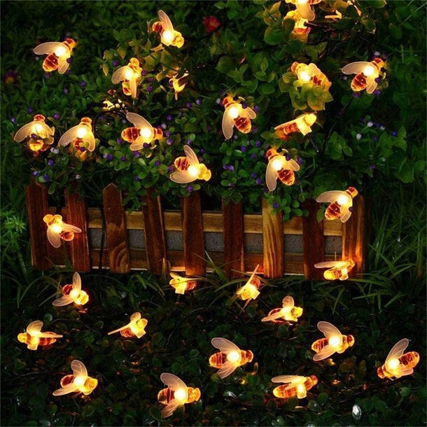 Bumble Bee, Lights, String, Led Lights, Solar