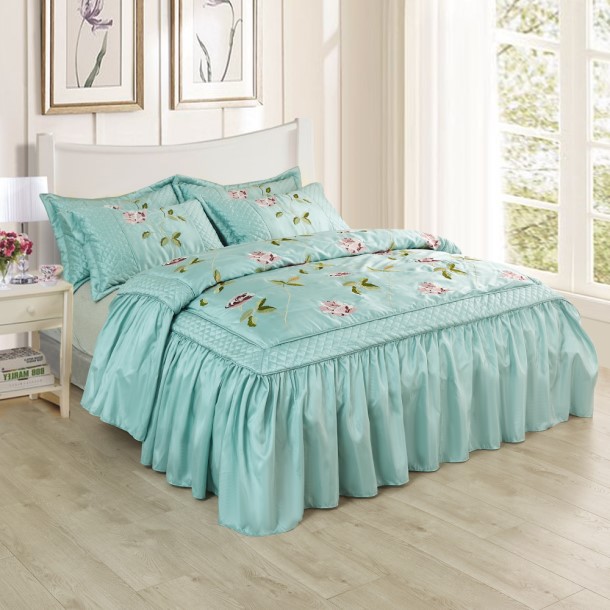 Bedspread, snuggle, satin, floral, bed, beddin