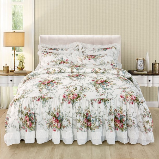 Bedspread, cottage, cotton, floral