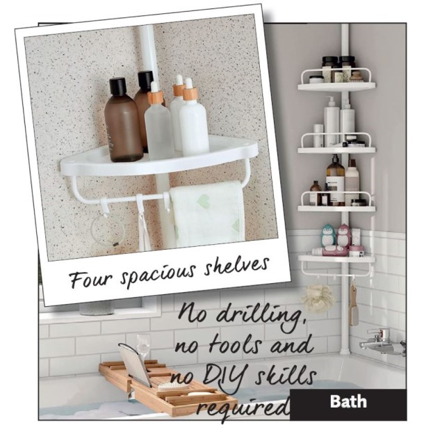 shower, shelf, adjustable