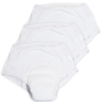 Staydry Underwear Ladies Plain White Briefs (Set of 3)