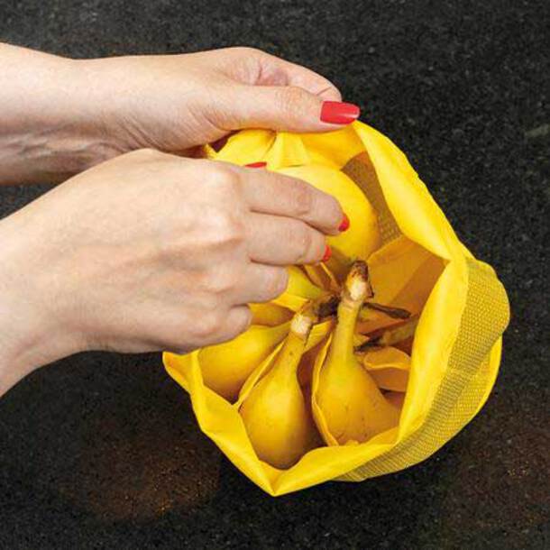 bananas, bag, fresh, yellow