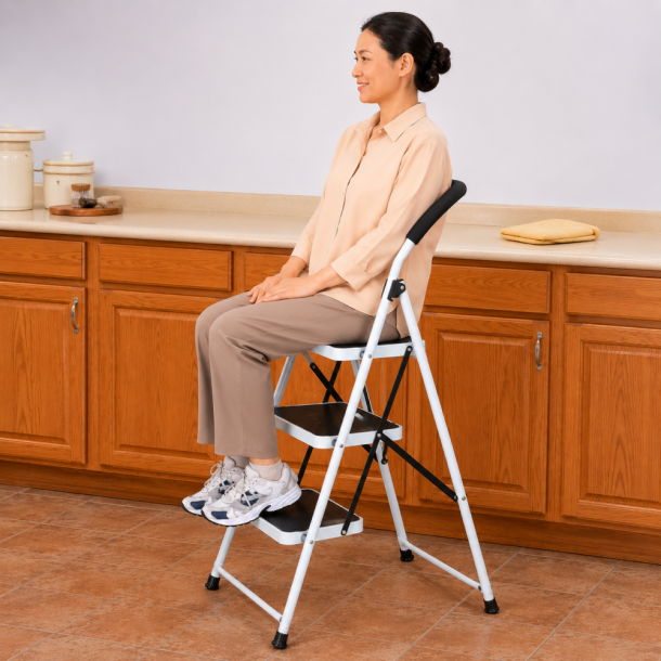 step ladder, stool, steel
