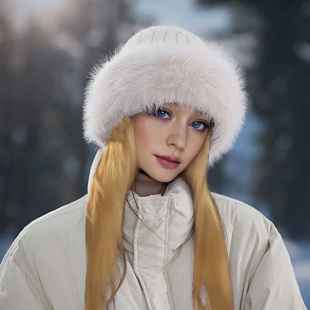 Faux Fur Trimmed Winter Fashion Hat